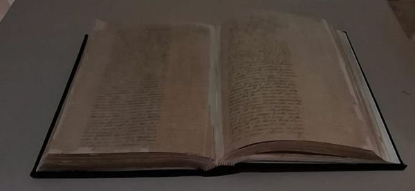 Página interna de livro de registro antigo