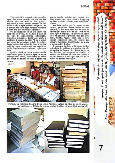 O trabalho de restauração, realizado em Lins